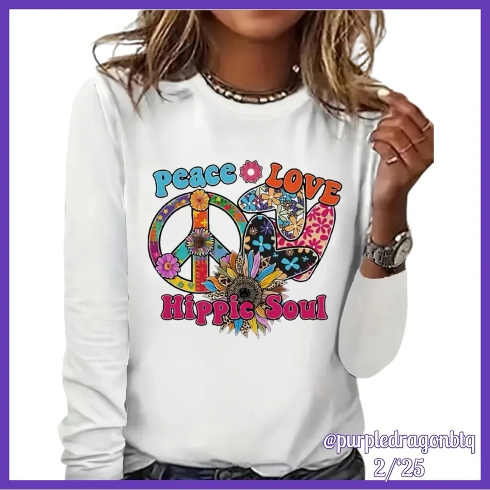 HIPPIE SOUL ILLUSTRATED LONG SLEEVE TEE NWT